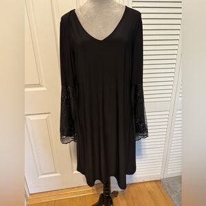 MSK MIDI Dress with Sequin Bell Sleeves LG